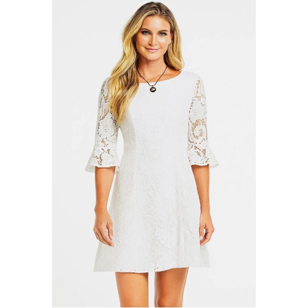 Lilly Pulitzer Resort White Allyson Floral Vines Lace Casual Dress Size 00